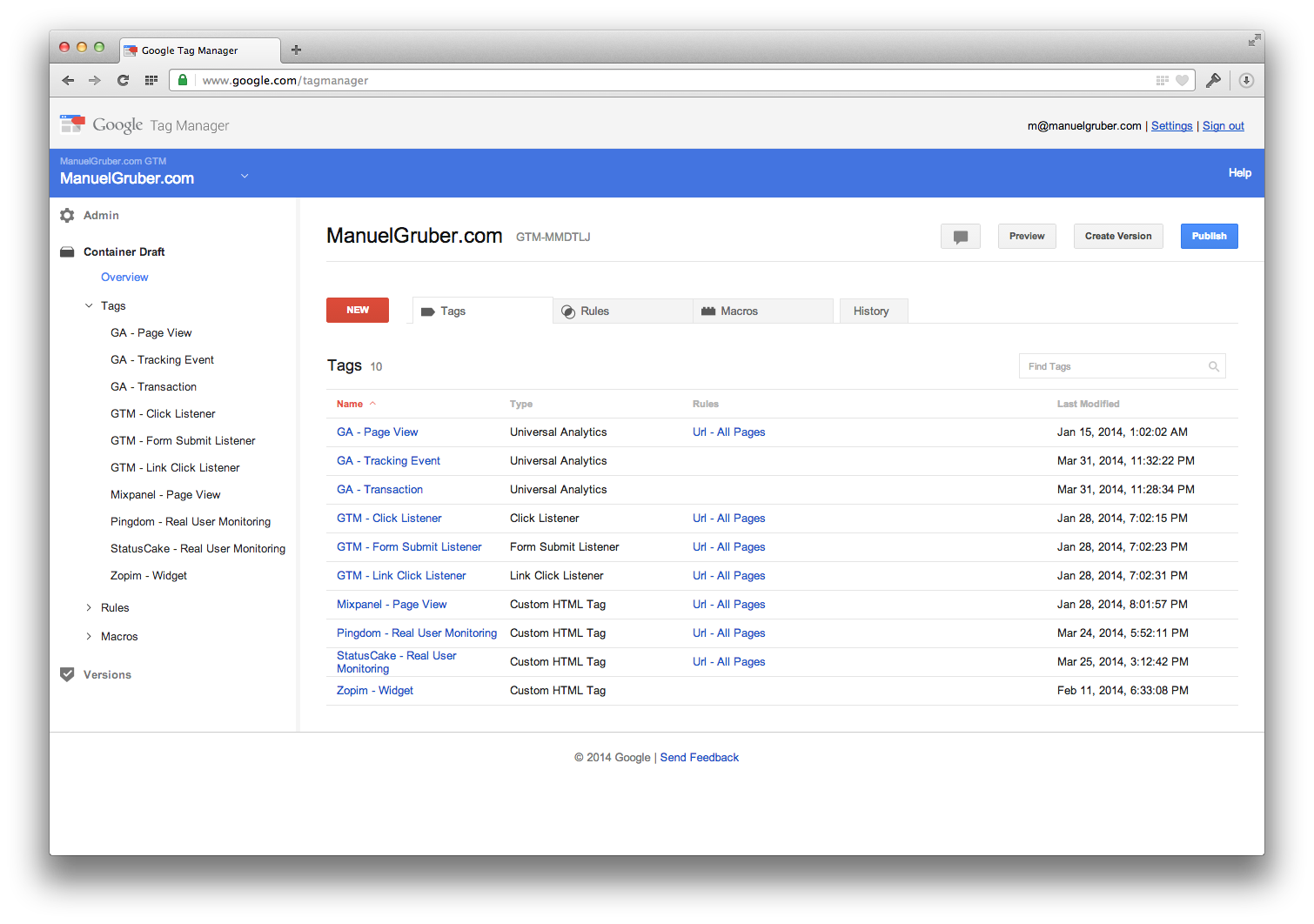 Google Tag Manager - Tags