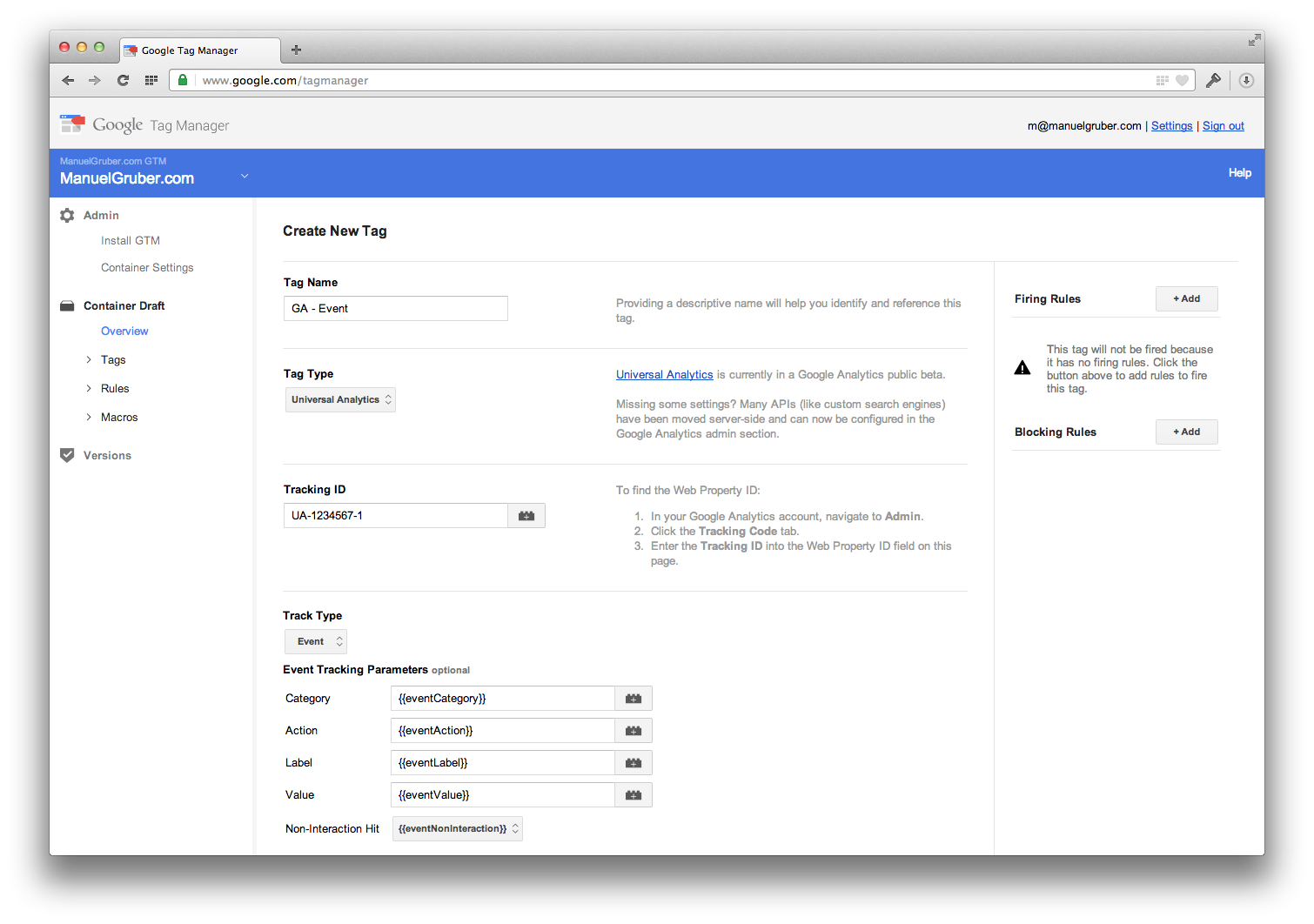 Google Tag Manager - Google Analytics Events